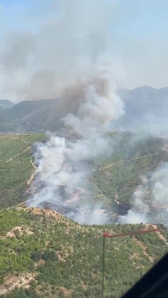 Alanya Sapadere Kanyonu'nda ormanlık alanda yangın