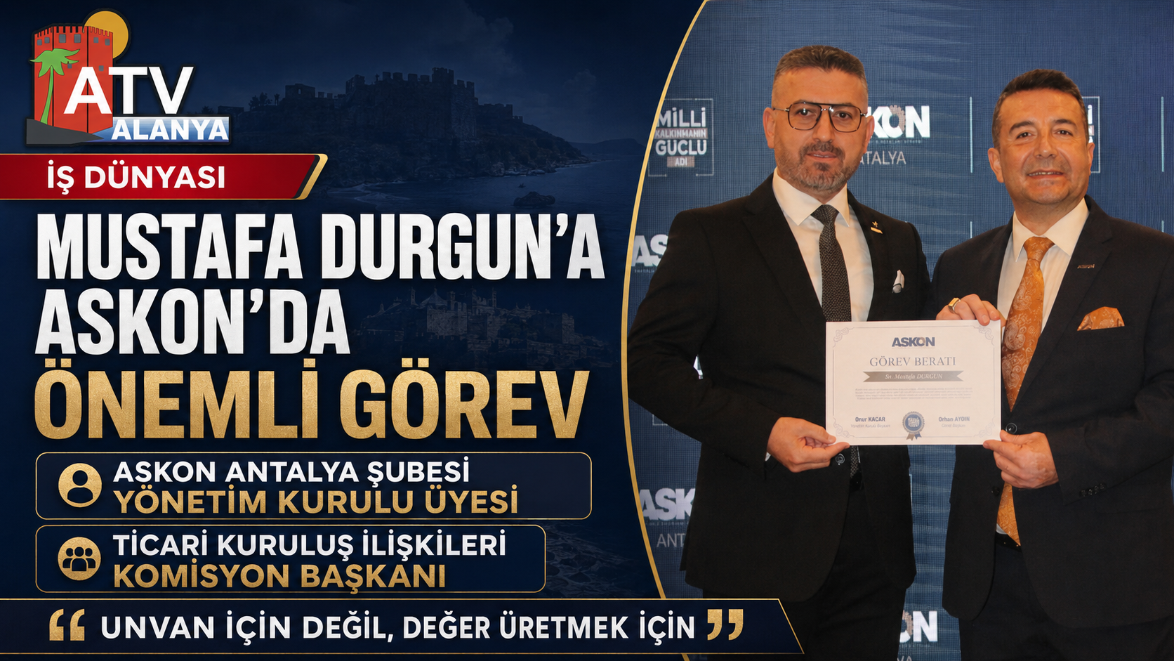 MUSTAFA DURGUN’A ASKON’DA ÖNEMLİ GÖREV