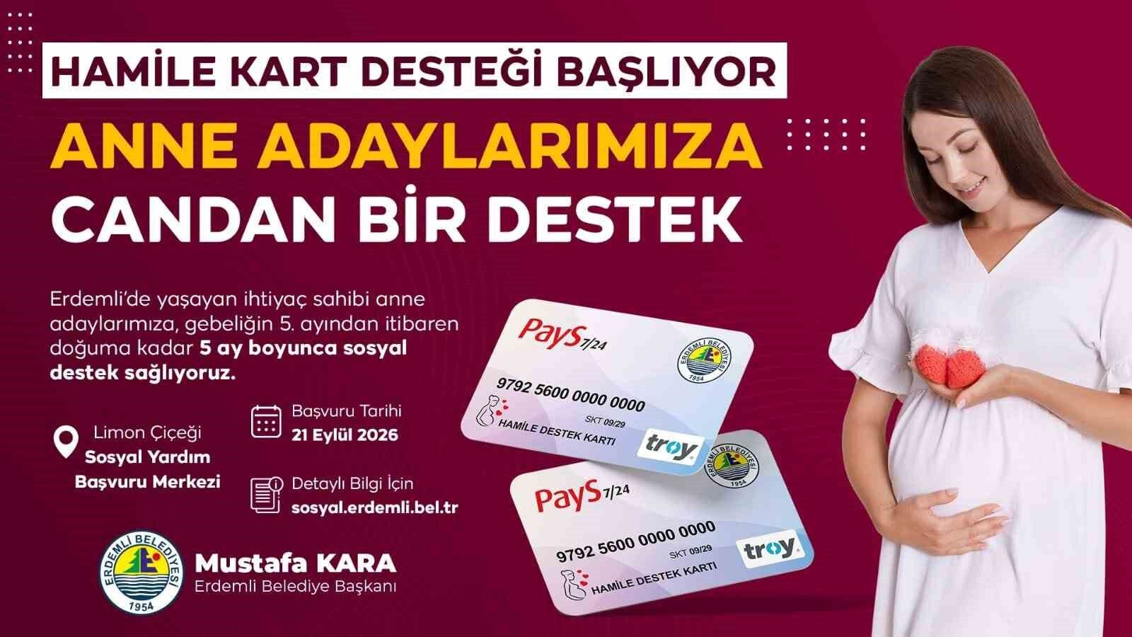 Erdemli'de anne adaylarına 'Hamile Destek Kartı'