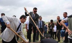 Hakim, savcı ve hükümlüler yanan ormanı yeşertmek için fidan dikti
