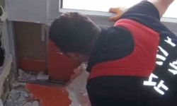 Havalandırma boşluğuna düşen kedi duvar kırılarak kurtarıldı