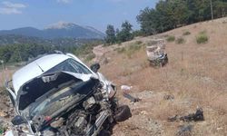 Şarampole uçan hafif ticari aracın sürücüsü yaralandı
