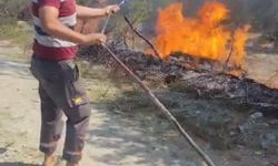 Hatay’da sıcaktan kopan elektrik teli yangına neden oldu