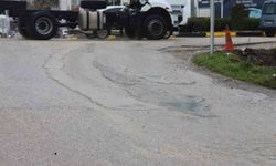 Trafik ışıklarında beklerken yolu betonla kaplayan mikser sürücüsüne ceza uygulandı