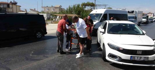 Akaryakıt tankeri otomobille çarpıştı: 1 yaralı