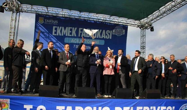 Aylık 110 bin kapasiteli Tarsus Ekmek Fabrikası törenle açıldı