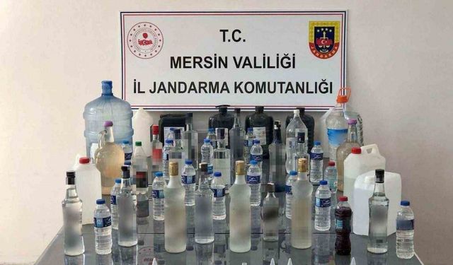 Mersin’de 127 litre sahte içki ele geçirildi