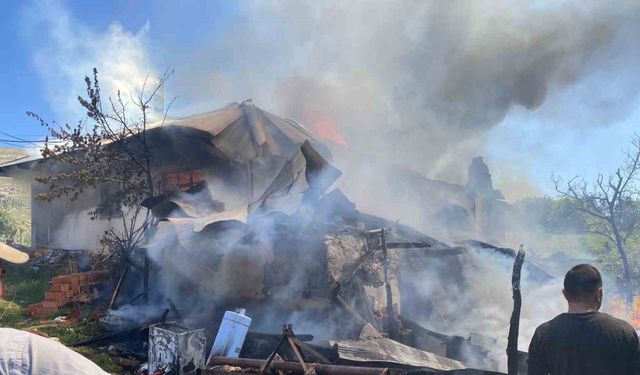 Antalya’da yaşlı çiftin evi yandı, iki kurbanlığı telef oldu