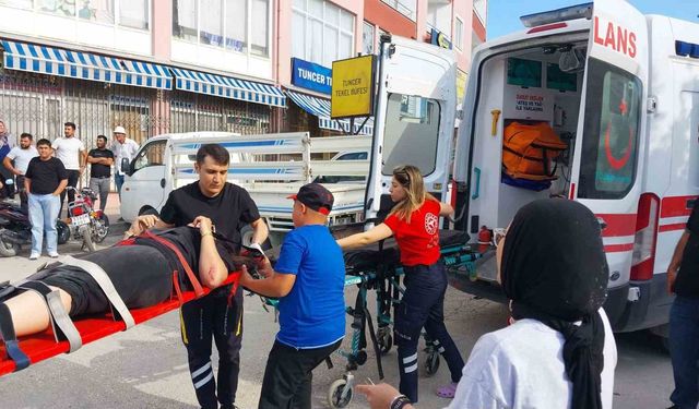 Devrilen motosikletin sürücüsü yaralandı