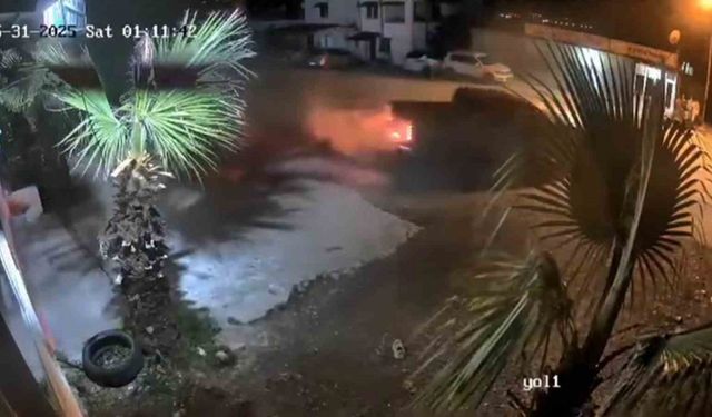 Drift atmaya doymayan sürücü kamerada