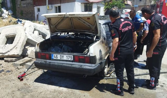 Fırından aldığı köz otomobili yaktı