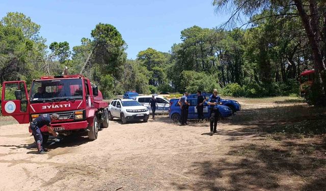 Manavgat’ta çalılık yangını büyümeden söndürüldü