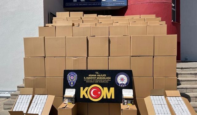 Adana’da 7 milyon 910 bin adet kaçak makaron ele geçirildi