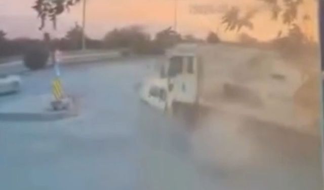 Freni boşalan tır, otomobili böyle sürükledi: O anlar kamerada