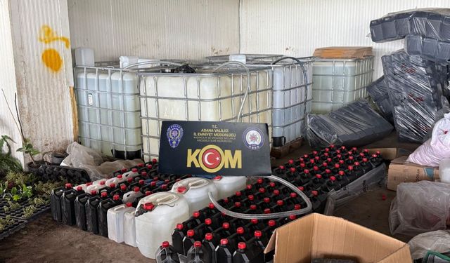 Adana merkezli beş ilde 16 ton kaçak etil alkol ele geçirildi