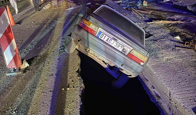 Osmaniye’de iki otomobil 1 saat arayla aynı çukura düştü: 1 kişi yaralandı