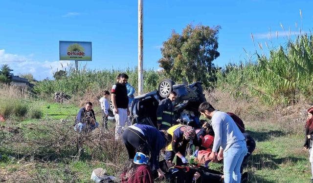 Otomobil şarampole yuvarlandı: 3 yaralı