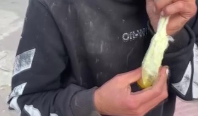 Caddede güpegündüz bali çekip kendinden geçti