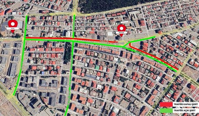 Kahramanmaraş'ta Trabzon Bulvarı'nda geçici trafik düzenlemesi yapıldı