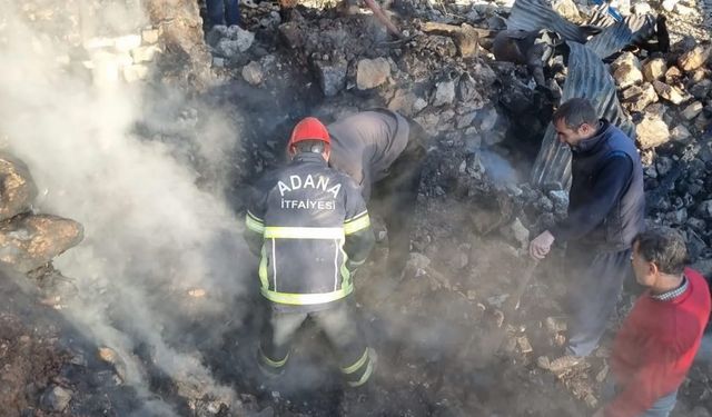 Yangında evi küle dönen yaşlı kadının cenazesine ulaşıldı