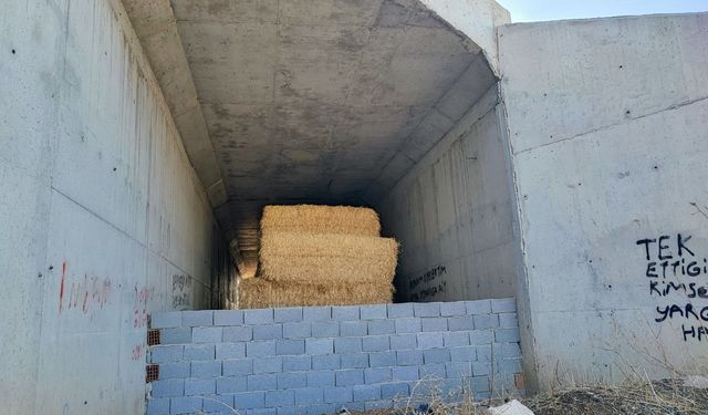 7 yıldır bitmeyen yolun köprü ayakları samanlığa döndü