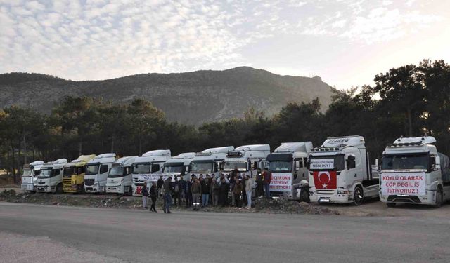 Mersin Silifkeli kamyonculardan taşeron tepkisi