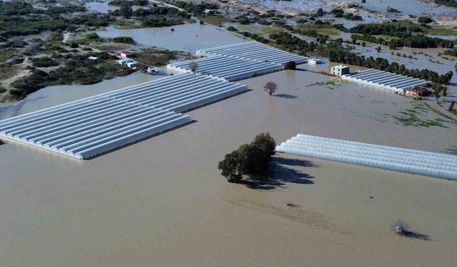 Antalya Kaş'ta seralar sular altında kaldı