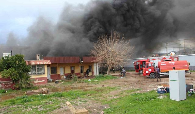 Antalya'da ekmek fırını olarak kullanılan müstakil yapı alev alev yandı