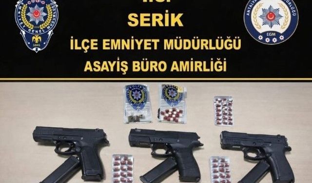 Serik'te silahla ateş ederek kamu güvenliğini tehlikeye sokan 7 kişi tutuklandı