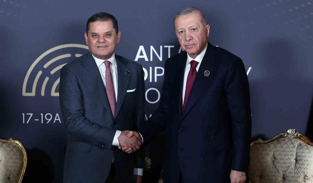 Cumhurbaşkanı Erdoğan, Libya Milli Birlik Hükümeti Başbakanı Abdülhamid Dibeybe ile bir araya geldi