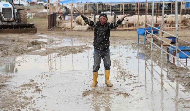 Kurban pazarlarını su bastı, besiciler belediyeye isyan etti