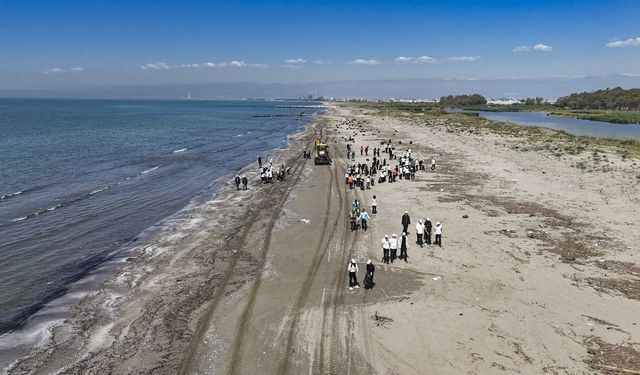 Mersin'de öğrenciler sahil temizliği için seferber oldu