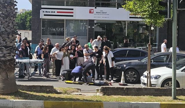 Yaya yolunu kullanan 3 tekerli motosiklet ile otomobil çarptıştı: 1 yaralı