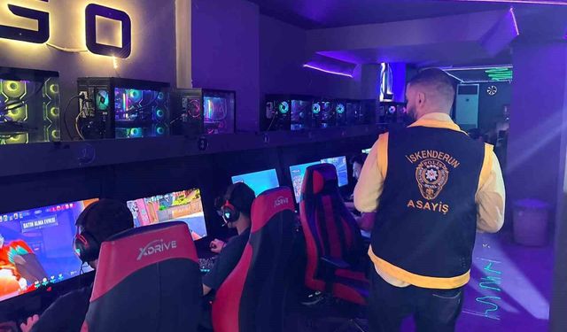 İskenderun'da internet kafe ve oyun salonları denetlendi