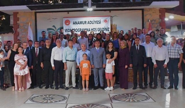 Anamur Adliyesinde görev yeri değişen yargı mensuplarına veda programı