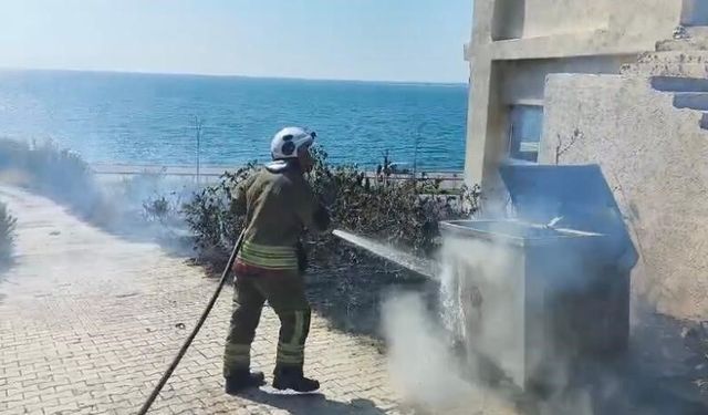 Arsuz'da otluk alan yangını kontrol altına alındı