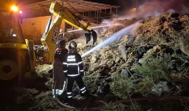 Kırıkhan'da samanlık yangını yaşandı