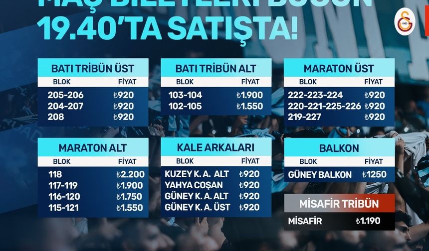 Adana Demirspor - Galatasaray maçı biletleri satışta