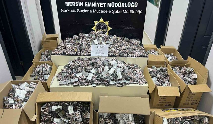 Mersin’de uyuşturucuyla mücadele: 280 bin adet hap ele geçirildi
