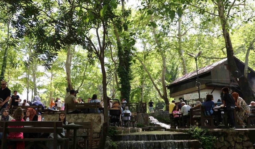 Sıcaktan kaçanlar, tabiat parkında serinledi