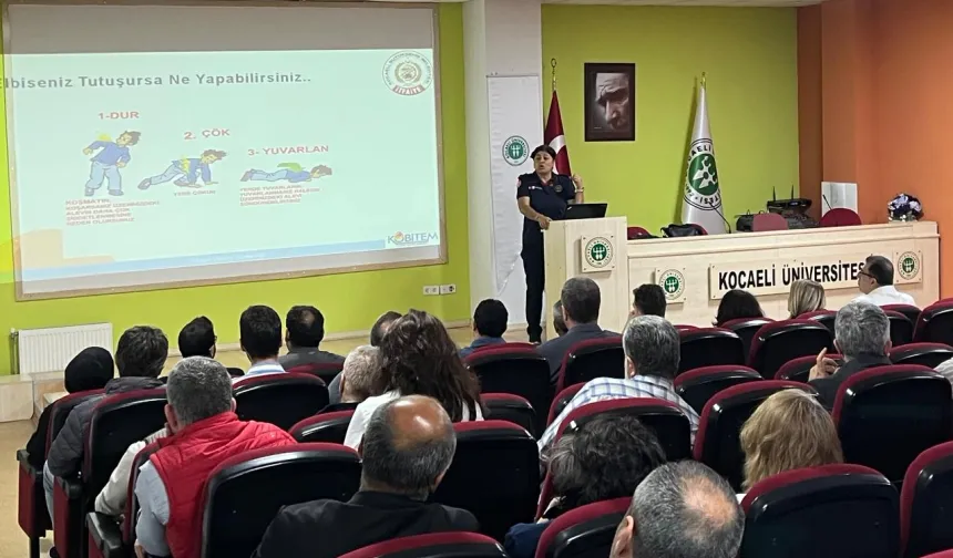 Kocaeli İtfaiyesi’nden KOÜ personeline eğitim