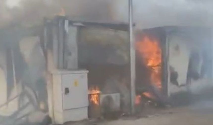 Kahramanmaraş’ta konteyner yangını