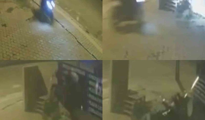 Motosikletli böyle kaza yaptı: O anlar kamerada
