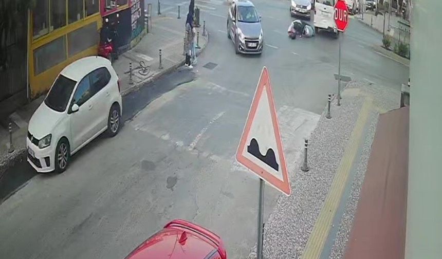 Önüne çıkan araca çarpmamak için motosikletini devirdi: 1 yaralı