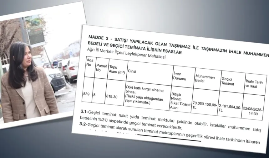 Ağrı Belediyesi'nin arsa satışı tepki çekti: Kültürel miras satılıyor!