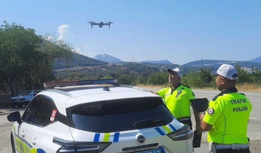 Isparta’da dron destekli trafik denetimi