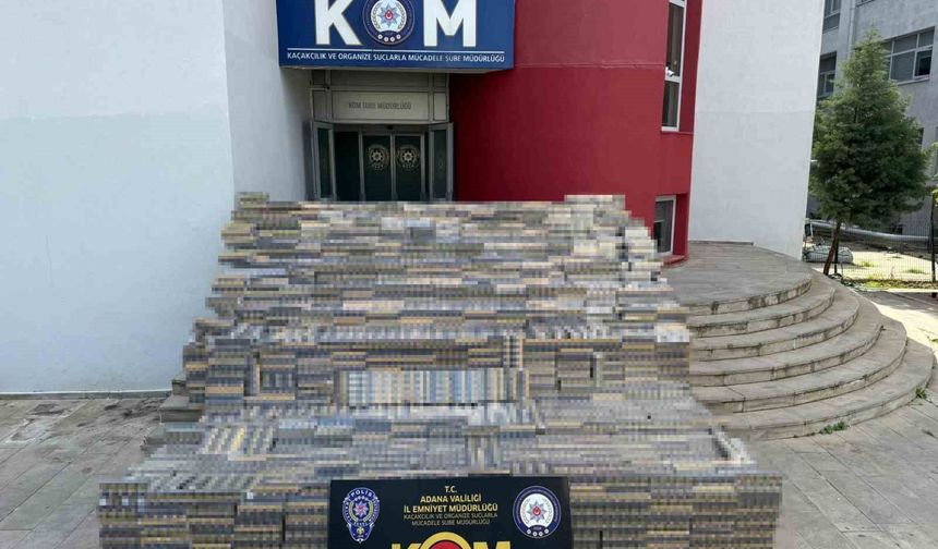 Adana'da 127 bin paket kaçak sigara ele geçirildi