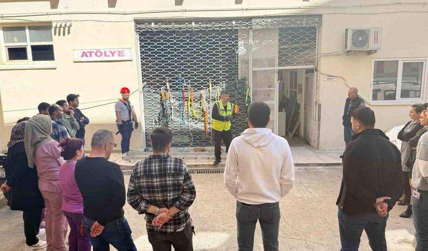 Hastane personeline yüksekte çalışma güvenliği eğitimi