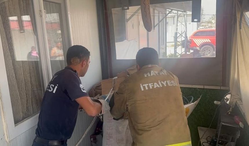Antakya'da eve giren yılanı itfaiye yakaladı