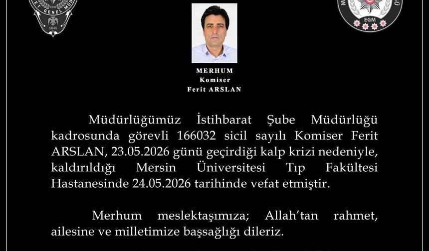 Kalp krizine yenilen komiserin naaşı memleketi Diyarbakır'a gönderildi